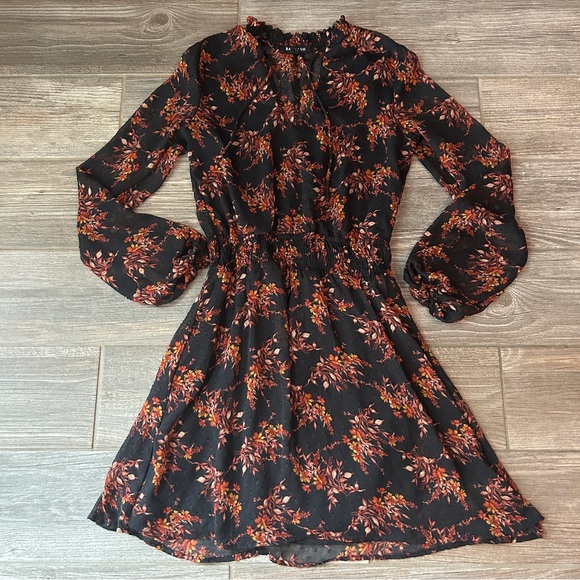 Max and Ash Black With Fall Florals/Colors Flowy Dress, Small - Picture 1 of 5